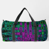 Bold Magenta Abstrakt Groovy Atomic Waves Duffle Bag (Rückseite)