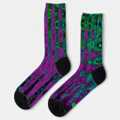 Bold Magenta Abstrakt Groovy Atomic Waves Socken (Linkes Detail)