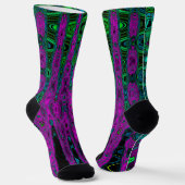 Bold Magenta Abstrakt Groovy Atomic Waves Socken (Gewinkelt)