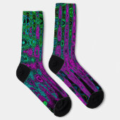 Bold Magenta Abstrakt Groovy Atomic Waves Socken (Rechts)