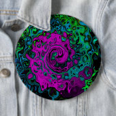 Bold Magenta Abstrakt Groovy Liquid Art Swirl Button (Beispiel)