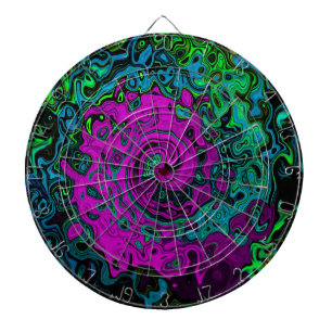 Bold Magenta Abstrakt Groovy Liquid Art Swirl Dartscheibe
