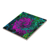 Bold Magenta Abstrakt Groovy Liquid Art Swirl Fliese (Seite)