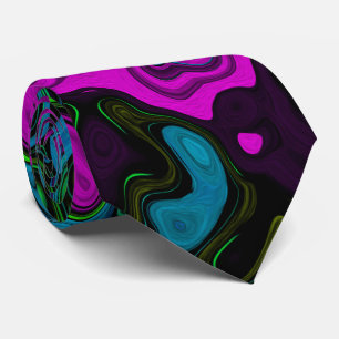 Bold Magenta Abstrakt Groovy Liquid Art Swirl Krawatte