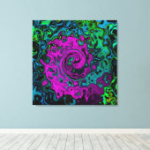 Bold Magenta Abstrakt Groovy Liquid Art Swirl Leinwanddruck (Insitu (Holzboden))
