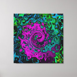 Bold Magenta Abstrakt Groovy Liquid Art Swirl Leinwanddruck