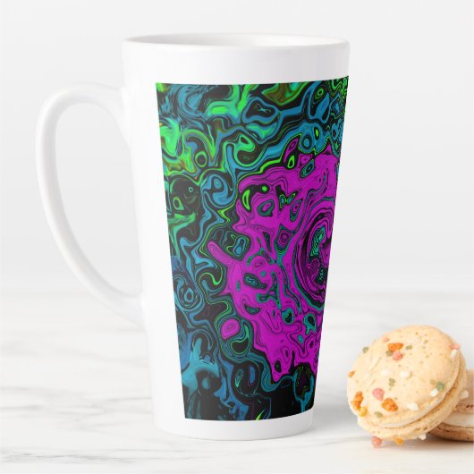 Bold Magenta Abstrakt Groovy Liquid Art Swirl Milchtasse (Beispiel)
