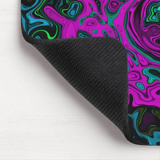 Bold Magenta Abstrakt Groovy Liquid Art Swirl Mousepad (Ecke)