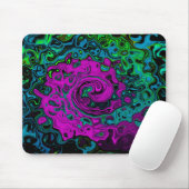 Bold Magenta Abstrakt Groovy Liquid Art Swirl Mousepad (Mit Mouse)