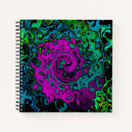 Bold, Magenta, Abstrakt, Groovy, Liquid Art, Swirl Notizblock