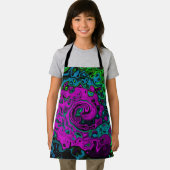 Bold Magenta Abstrakt Groovy Liquid Art Swirl Schürze (Insitu)