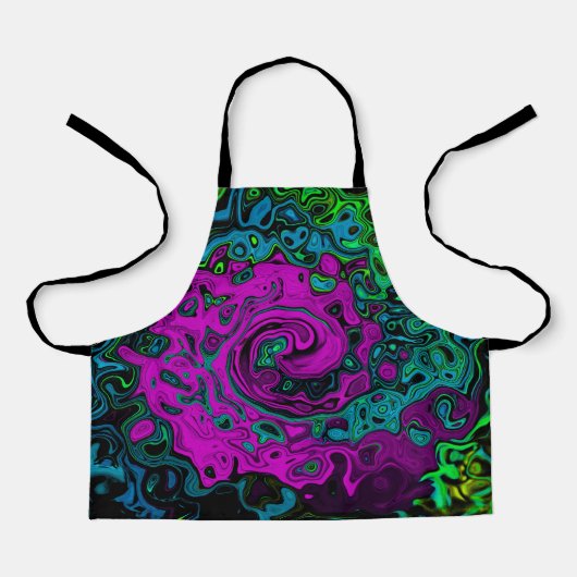 Bold Magenta Abstrakt Groovy Liquid Art Swirl Schürze (Vorderseite)