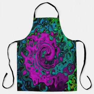 Bold Magenta Abstrakt Groovy Liquid Art Swirl Schürze