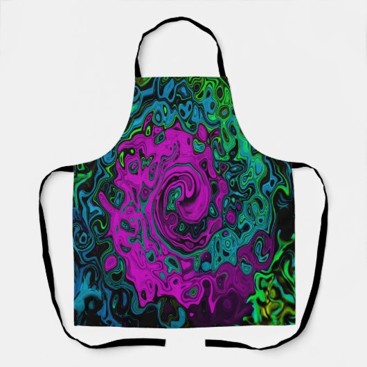 Bold Magenta Abstrakt Groovy Liquid Art Swirl Schürze (Vorderseite)