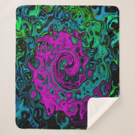 Bold Magenta Abstrakt Groovy Liquid Art Swirl Sherpadecke