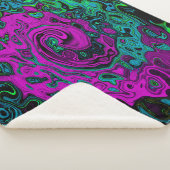 Bold Magenta Abstrakt Groovy Liquid Art Swirl Sherpadecke (3/4)