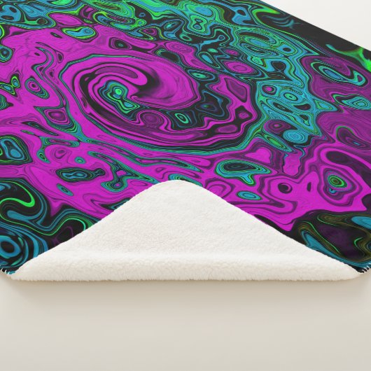 Bold Magenta Abstrakt Groovy Liquid Art Swirl Sherpadecke (3/4)