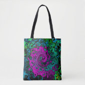 Bold Magenta Abstrakt Groovy Liquid Art Swirl Tasche (Vorderseite)