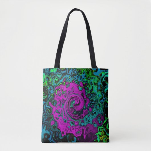 Bold Magenta Abstrakt Groovy Liquid Art Swirl Tasche (Vorderseite)