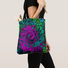 Bold Magenta Abstrakt Groovy Liquid Art Swirl Tasche