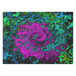 Bold Magenta Abstrakt Groovy Liquid Art Swirl Tischdecke