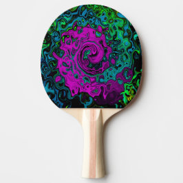 Bold, Magenta, Abstrakt, Groovy, Liquid Art, Swirl Tischtennis Schläger