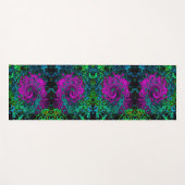 Bold Magenta Abstrakt Groovy Liquid Art Swirl Yogamatte (Vorderseite (Horizontal))