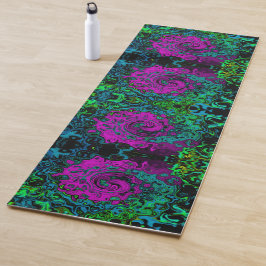 Bold Magenta Abstrakt Groovy Liquid Art Swirl Yogamatte