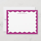 Bold Magenta & Berry Pink Wavy Note Card Einladung (Vorderseite)
