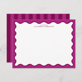 Bold Magenta & Berry Pink Wavy Note Card Einladung