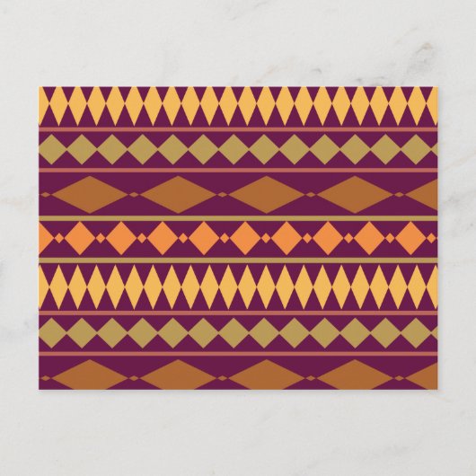 Bold Magenta Rust Tribal Geometric Muster Postkarte (Vorderseite)