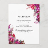 Bold Magenta Spring Wedding Empfang Begleitkarte (Vorderseite)