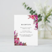 Bold Magenta Spring Wedding Empfang Begleitkarte (Stehend Vorderseite)