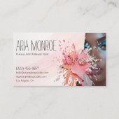 Bold Makeup Artist Splash Design Visitenkarte (Vorderseite)