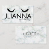 Bold Marble Eyelashes Salon Schwarz-weiß Visitenkarte (Vorne/Hinten)