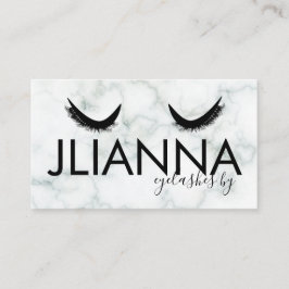 Bold Marble Eyelashes Salon Schwarz-weiß Visitenkarte