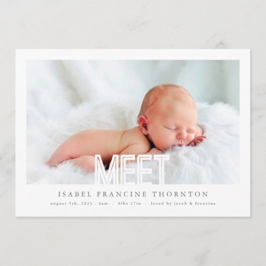 BOLD MEET NEUE Collage Baby Birge Ankündigung (Vorderseite)