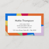 Bold Memorable Colorful Geometric Modern Vibrany Visitenkarte (Rückseite)