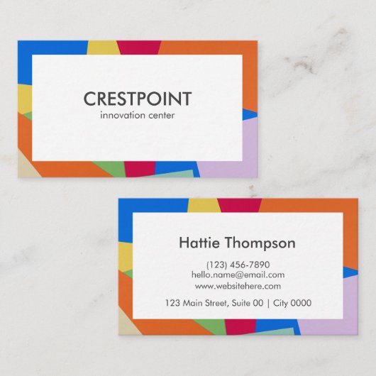 Bold Memorable Colorful Geometric Modern Vibrany Visitenkarte (Vorne/Hinten)