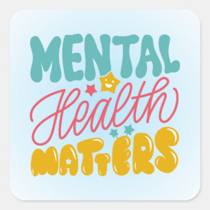 Bold Mental Health ein Tag nach dem anderen Wo Quadratischer Aufkleber