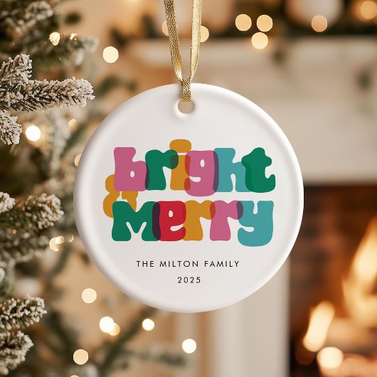Bold Merry Bright Holiday One Foto Keramik Ornament