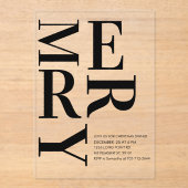 Bold MERRY Christmas Modern  Acryleinladungen (Vorderseite)