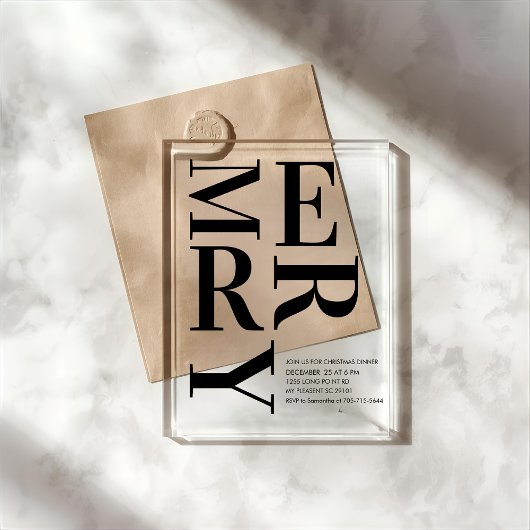 Bold MERRY Christmas Modern Acryleinladungen