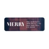 Bold Merry Navy Address Label Weihnachtsfeiertag (Vorne)
