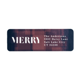 Bold Merry Navy Address Label Weihnachtsfeiertag