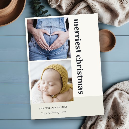 Bold Minimal 2 Foto Schwarz Frohe Weihnachten