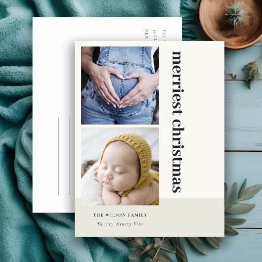 Bold Minimal 2 Foto Schwarz Frohe Weihnachten