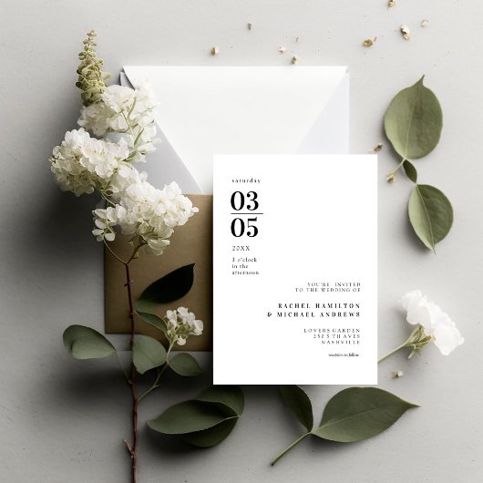 Bold Minimal Trending Wedding Einladung