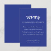 Bold Minimal Wedding Einladung in Deep Blue (Vorne/Hinten)
