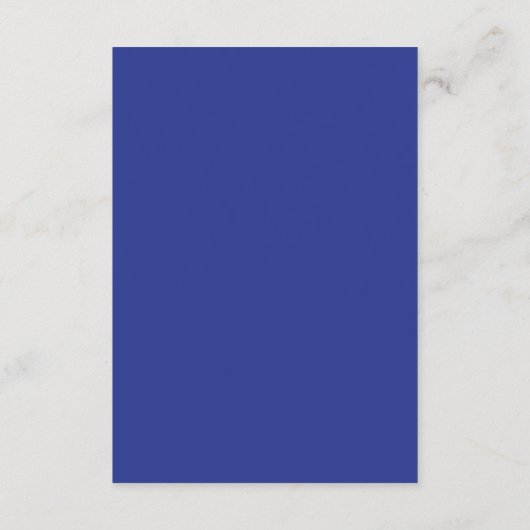 Bold Minimal Wedding Einladung in Deep Blue (Rückseite)